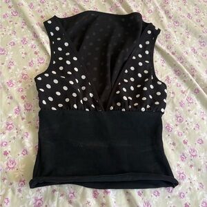 Princess Polly Black and White Polka Dot Crop Top